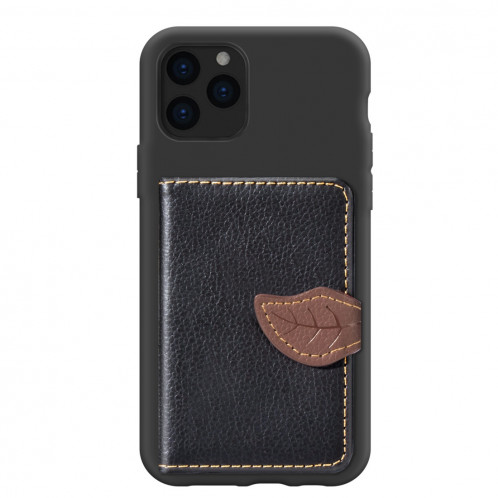 Pour iPhone 11 Pro Max motif de litchi sac de carte support de portefeuille + étui de téléphone TPU avec fente pour carte fonction de support de portefeuille (Noir) SH101B1115-011