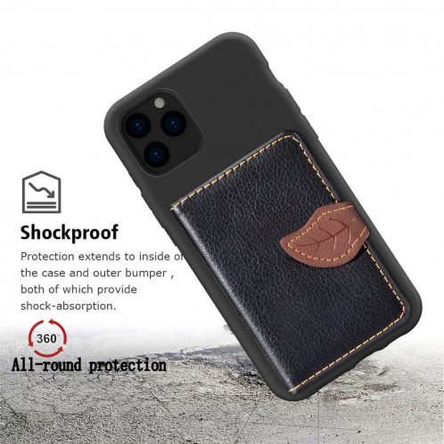 Pour iPhone 11 Pro Max Modèle de litchi, pochette pour sac de portefeuille + Etui téléphone TPU avec fente pour carte, fonction de support pour portefeuille (Marron) SH101C561-011