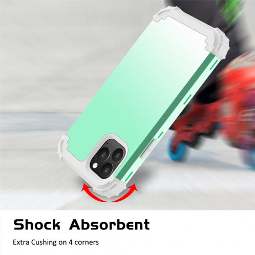 Pour iPhone 11 Pro Max PC + Silicone Protection anti-chute de téléphone portable en trois pièces Couverture Bback (Vert) SH301A886-09