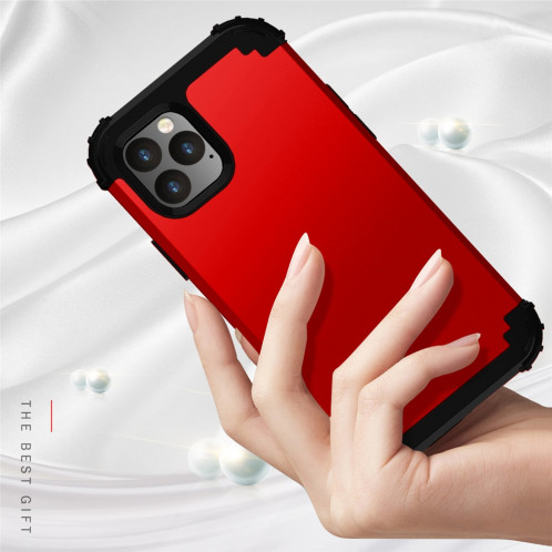 Pour iPhone 11 Pro Max PC + Silicone Protection anti-chute de téléphone portable en trois pièces Couverture Bback (Rouge) SH301C636-010