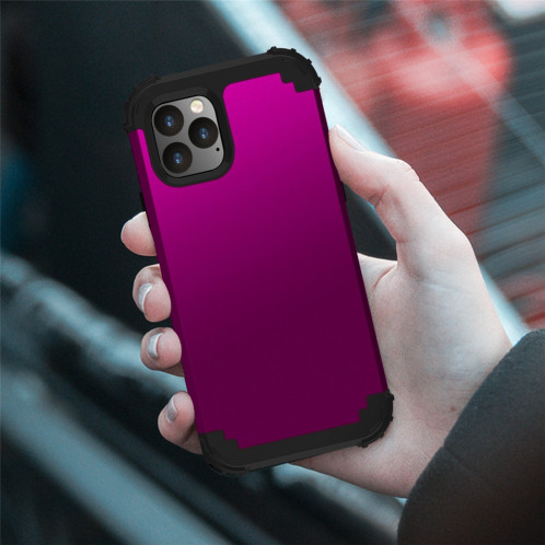 Pour iPhone 11 Pro Max PC + Silicone Protection anti-chute de téléphone portable en trois pièces Couverture Bback (Drak violet) SH301G1569-010