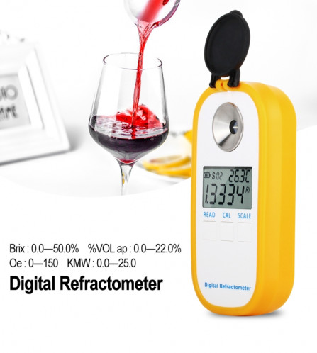 DR401 Digital Display Réfractomètre Brix 0-50% Alcool Range 0 ~ 22% Réfractomètre Réfractomètre Vin de bière Cuisine Sucre Sacchamister SH50891661-08