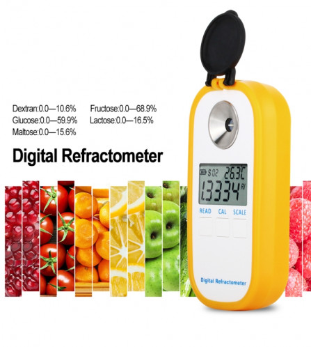 DR103 Réfractomètre numérique LCD affichage Brxi fruit à jus de fruit compteur de sucre Réfractomètre pour Dextran Fructose Glucose Lactose Maltose SH50951940-09
