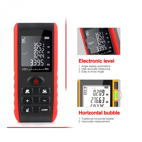 E80 Laser RangeFinder Distance Laser Distance Dispositif de mesure Dispositif Digital Handheld Outils Module Gamme Région de la gamme 80M SH518623-08