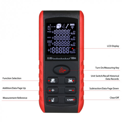 Télémètre Laser E100 télémètre Laser appareil de mesure Module d'outils portables numériques gamme 100 m télémètre SH51871239-011