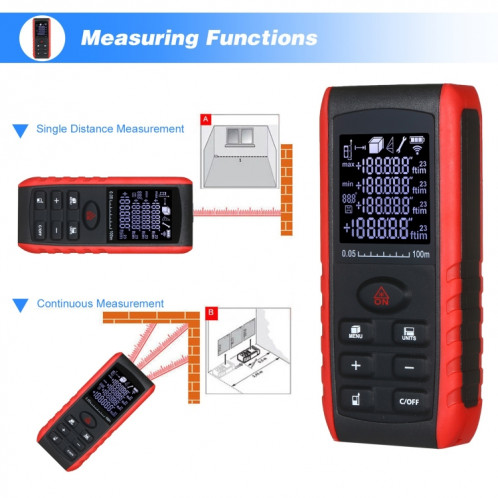 Télémètre Laser E100 télémètre Laser appareil de mesure Module d'outils portables numériques gamme 100 m télémètre SH51871239-011