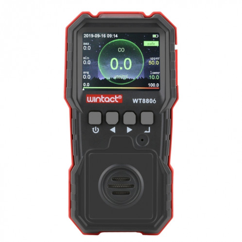 Wintact Wintact WT8806 Moniteur de monoxyde de carbone Sens professionnel Capteur de gaz rechargeable haute sensible Sensible Light Vibration Alarme de vibration CO Détecteur SW53851170-010