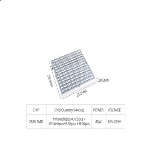 45W 144LEDs éclairage de plante à spectre complet Fitolampy pour plantes fleurs culture de semis lampes de croissance LED élèvent la lumière AC85-265V US SH28011567-010