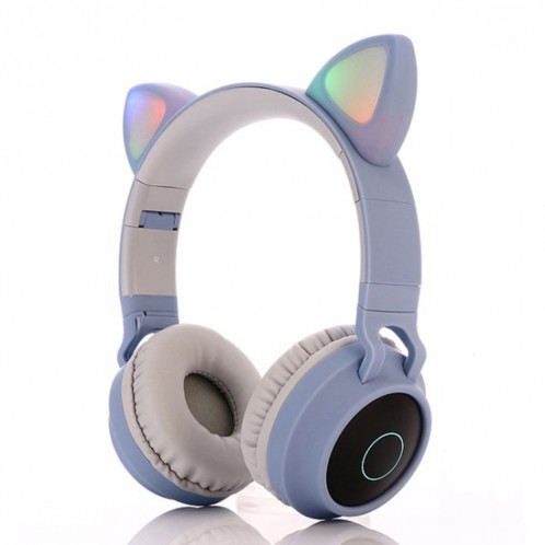BT028C mignon chat oreille Bluetooth 5.0 casque casque de casque sans fil stéréo sur l'oreille pliable avec micro / carte de radio / carte de radio / tf (bleu) SH501A511-014