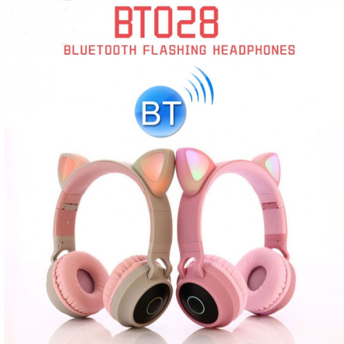 BT028C mignon chat oreille Bluetooth 5.0 casque casque de casque sans fil stéréo sur l'oreille pliable avec micro / carte de radio / carte de radio / tf (bleu) SH501A511-014