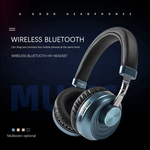 VJ083 Casque sans fil pliant Bluetooth Jeu de compétition Musique Sport Plug Cartoon Casque sans fil (Noir) SH601A277-016