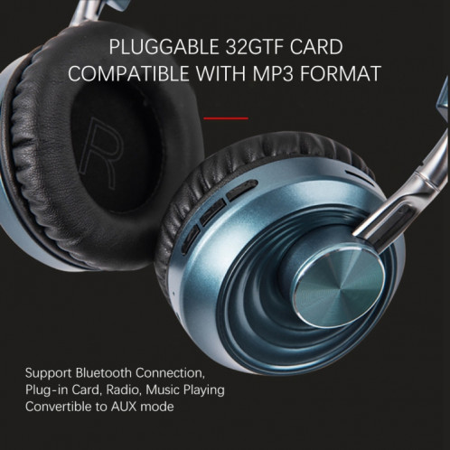 VJ083 Casque sans fil pliant Bluetooth Jeu de compétition Musique Prise de sport Casque sans fil Cartoon (Gris) SH601C400-016