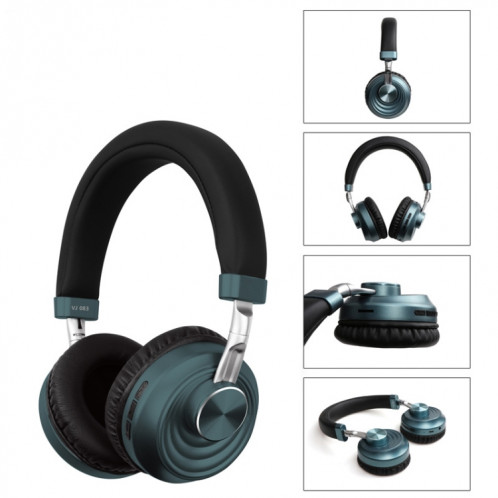 VJ083 Casque sans fil pliant Bluetooth Jeu de compétition Musique Sport Plug Cartoon Casque sans fil (vert) SH601D1287-016