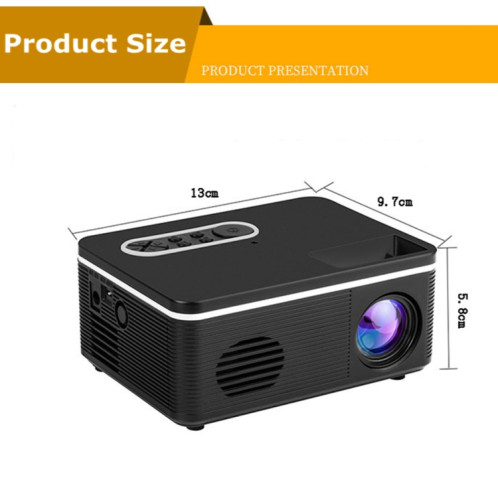 S361 Mini projecteur portable 80 lumens 320 x 240 pixels, prise en charge 1080P, prise américaine (blanc) SH401A1800-011