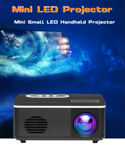Mini projecteur portable S361 80 lumens 320 x 240 pixels, prise en charge 1080P, prise UE (blanc) SH402A1939-011