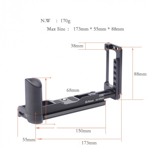 Support de base de support de plaque en L à dégagement rapide pour FUJIFILM X Pro 3 SF8656796-09
