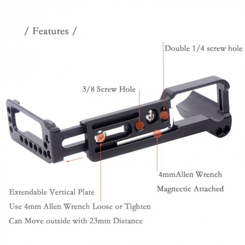 Support de base de support de plaque en L à dégagement rapide pour FUJIFILM X Pro 3 SF8656796-09