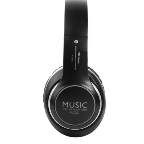VJ033 Mise à niveau multifonction Bluetooth 5.0 Casque stéréo Microphone LED sans fil Casque radio FM (Noir) SH701A750-015