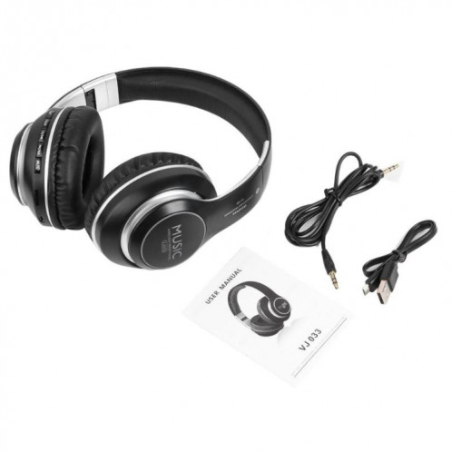 VJ033 Mise à niveau multifonction Bluetooth 5.0 Casque stéréo Microphone LED sans fil Casque radio FM (rouge) SH701D1070-014