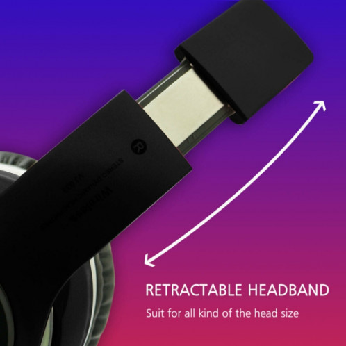 VJ033 Mise à niveau multifonction Bluetooth 5.0 Casque stéréo Microphone LED sans fil Casque radio FM (rouge) SH701D1070-014