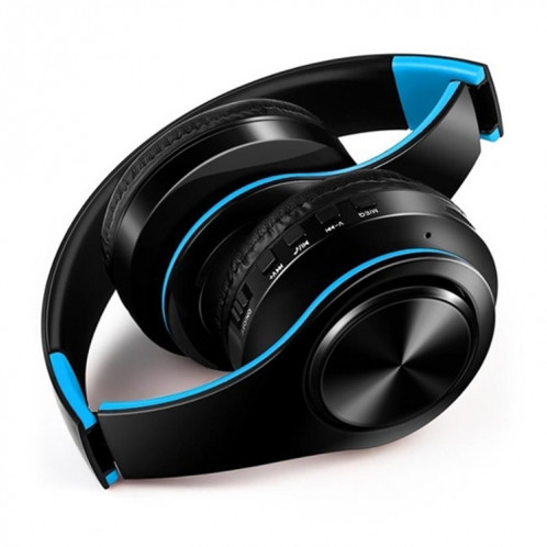 Casque Bluetooth sans fil B7 Casque pliable Écouteurs réglables avec microphone (noir bleu) SH901A325-08