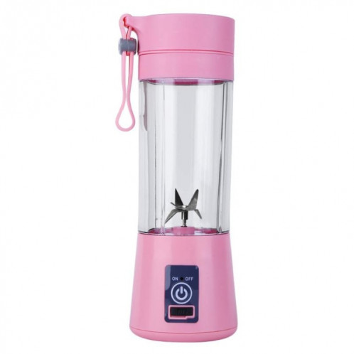 Bouteille de mélangeur de tasse de fabricant de jus d'orange d'agrumes de légume automatique électrique rechargeable par USB (380ML) (6 lames rose) SH201A901-010