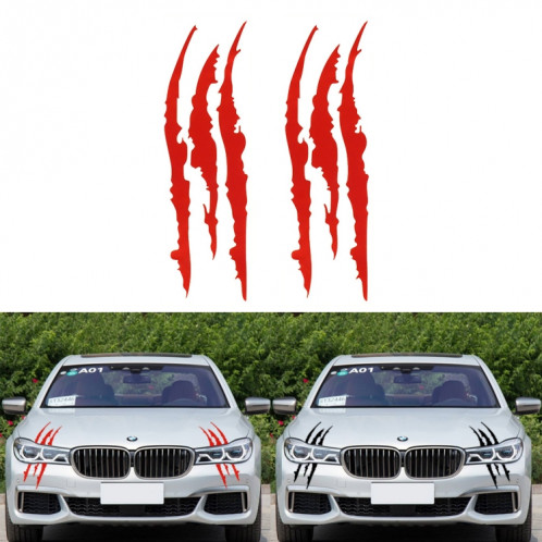 2 PCS réfléchissant autocollant de voiture Monster Scratch Stripe griffe marques auto auto phare décoration vinyle autocollant autocollants de voiture, taille: 40X12cm SH001B1599-05