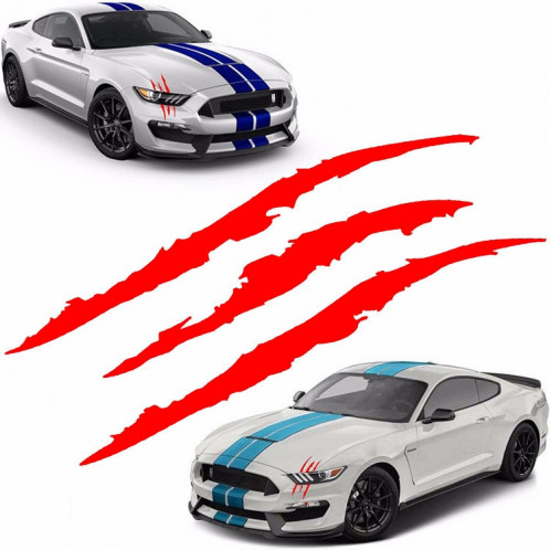 2 PCS réfléchissant autocollant de voiture Monster Scratch Stripe griffe marques auto auto phare décoration vinyle autocollant autocollants de voiture, taille: 40X12cm SH001B1599-05