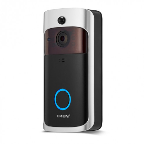 Eken V5 Smart Phone Call Visual Enregistrement Vidéo Soignée Vision de la nuit WiFi WiFi Sécurité WiFi Sécurité Home Moniteur Interphone porte de porte, standard (noir) SH701B150-011