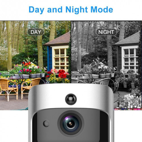 Eken V5 Smart Phone Call Visual Enregistrement Vidéo Soignée Vision de la nuit WiFi WiFi Sécurité WiFi Sécurité Home Moniteur Interphone porte de porte, standard (noir) SH701B150-011