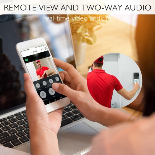 Eken v5 Smart Phone Smart Phone Call Enregistrement Visual Soignée Vidéo Vision Nuit Vision WiFi WiFi Sécurité Sécurité Home Moniteur Interphone Porte de porte, Standard (Argent) SH4701130-011