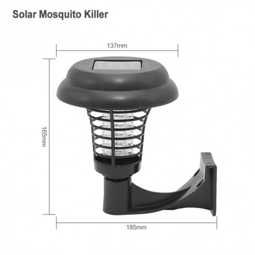 Lampe solaire anti-moustique LED Zapper Killer UV lampe insectes ravageurs extérieur jardin pelouse paysage lumière SH5516220-06
