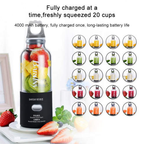 Presse-agrumes multifonctionnel extracteur rotatif tasse Portable USB Charge Juicer Blender avec 6 lames (rose) SH901B851-013