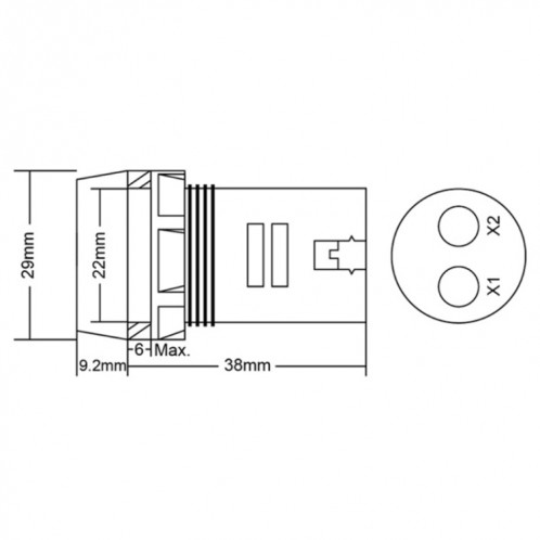 AD101-22VMS Mini AC 20-500V Voltmètre Panneau Carré LED Indicateur de Tension Numérique (Vert) SH001B522-07