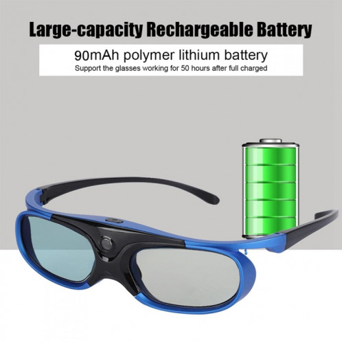 Les lunettes 3D Rechargeables à obturateur actif prennent en charge 96 HZ / 120 HZ / 144 HZ pour XGIMI Z4X Z5 H1 JmGo G1 G3 X1 BenQ Acer & DLP LINK projecteur SH401A1611-010