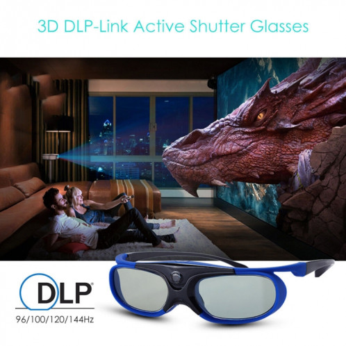 Les lunettes 3D Rechargeables à obturateur actif prennent en charge 96 HZ / 120 HZ / 144 HZ pour XGIMI Z4X Z5 H1 JmGo G1 G3 X1 BenQ Acer & DLP LINK projecteur SH401A1611-010