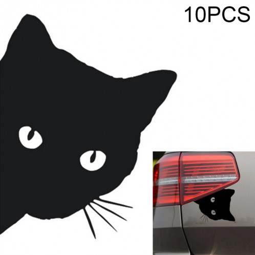 10 PCS CAT VISAGE PEERING autocollants autocollants de voiture de chat, taille: 12x15cm SH300125-04