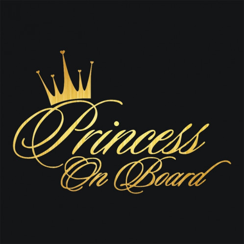 Autocollant réfléchissant de voiture de vinyle de laser de motif de bébé de princesse Princesse, taille: 16.5x10.9cm (Or) SH201A1325-05