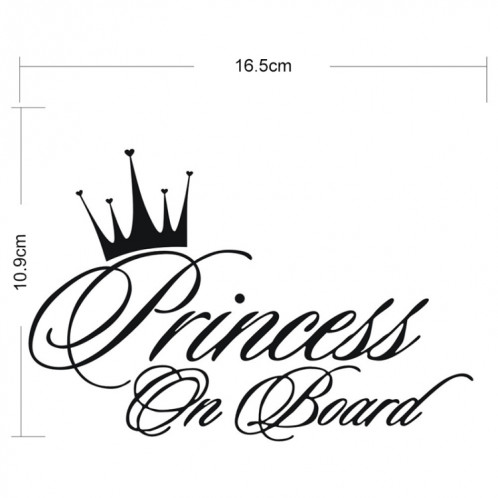 Autocollant réfléchissant de voiture de vinyle de laser de motif de bébé de princesse Princesse, taille: 16.5x10.9cm (Or) SH201A1325-05