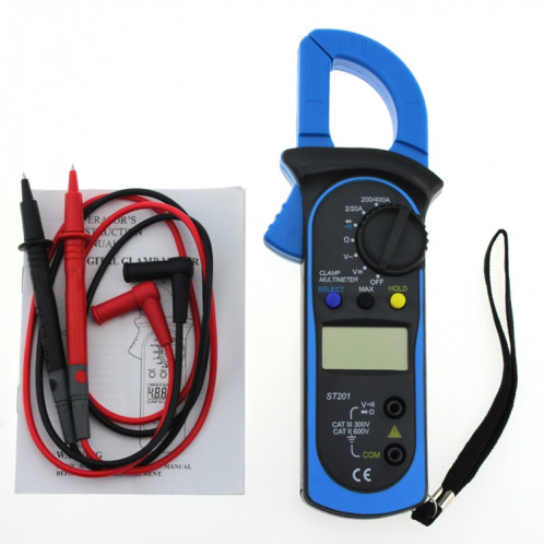 ANENG ST201 Testeur d'instrument de mesure de tension et de courant multimètre à pince numérique AC et DC (bleu) SA301A19-011