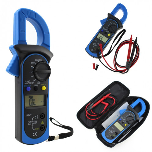 ANENG ST201 Testeur d'instrument de mesure de tension et de courant multimètre à pince numérique AC et DC (bleu) SA301A19-011