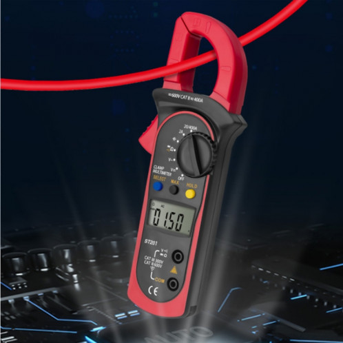 ANENG ST201 Testeur d'instrument de mesure de tension et de courant multimètre à pince numérique AC et DC (bleu) SA301A19-011