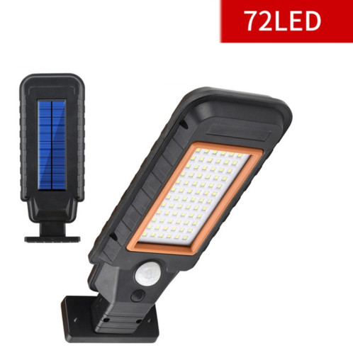 72 LED Lampe solaire à induction de corps de lampe murale LED éclairage extérieur étanche Lampadaire (bord orange) SH302A68-09