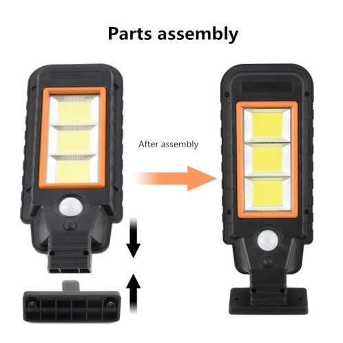 72 LED Lampe solaire à induction de corps de lampe murale LED éclairage extérieur étanche Lampadaire (bord orange) SH302A68-09