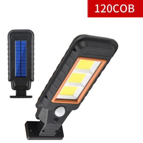 120 COB lampe solaire à induction de corps de lampe murale LED éclairage extérieur étanche lampe de rue (bord orange) SH303A421-09