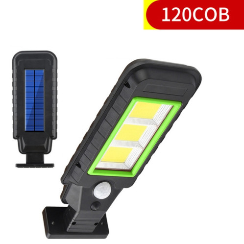 120 COB lampe solaire à induction de corps de lampe murale LED éclairage extérieur étanche lampe de rue (bord vert) SH303B1308-09