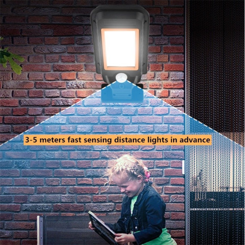120 COB lampe solaire à induction de corps de lampe murale LED éclairage extérieur étanche lampe de rue (bord vert) SH303B1308-09