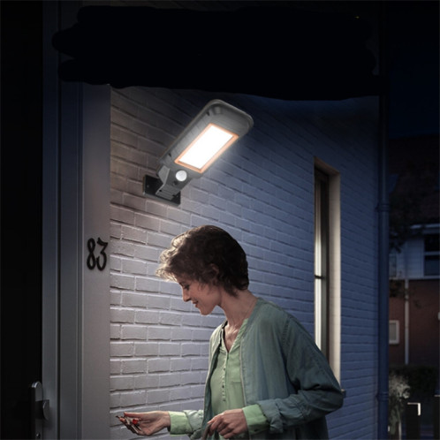 120 COB lampe solaire à induction de corps de lampe murale LED éclairage extérieur étanche lampe de rue (bord vert) SH303B1308-09