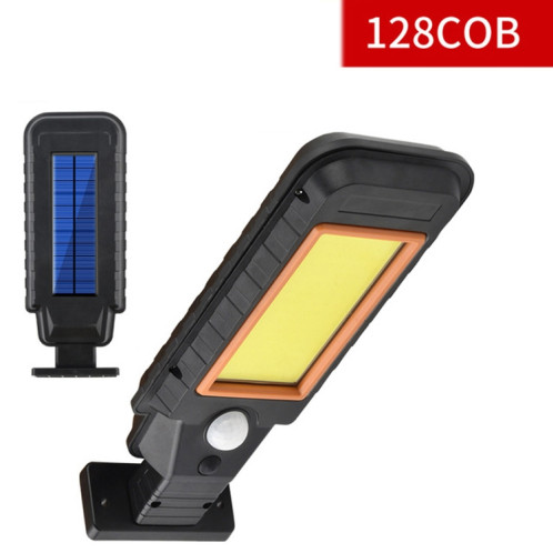 128 COB lampe solaire à induction de corps de lampe murale LED éclairage extérieur étanche lampe de rue (bord orange) SH304A1519-09