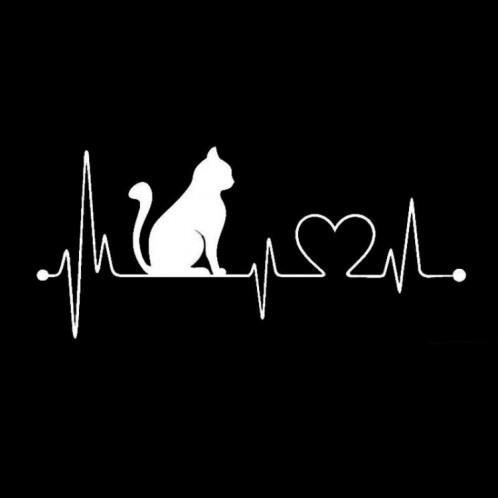 10 PCS Cat Heartbeat Lifeline Forme Décalque En Vinyle Creative Autocollants De Voiture Styling Accessoires De Camion, Taille: 26.5x12cm (Argent) SH82021536-03